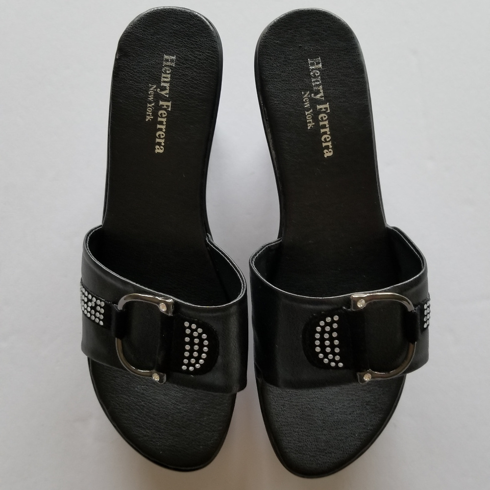 Henry Ferrera Reserve 200 Black Wedges - 9 - NWOT